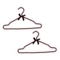 옷진주 플라스틱 페르시 보우 드레스 코트 정리 드라이 랙 스토리지 2 피스 40x23cm, 01 Coffee