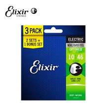 엘릭서 19052 3팩 옵티웹 니켈 라이트 16552 Elixir 일렉 스트링 10-46