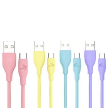 아이엔조이 마카롱 C타입 고속 충전 케이블 4개입, 2m, 혼합색