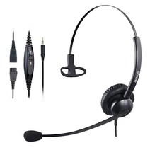 PC용 마이크가 있는 3.5mm 헤드셋 오버이어 컴퓨터 노트북 헤드폰 노이즈 캔슬링 마이크 인라인 컨트롤 홈 오피스 온라인 클래스 스카이프 줌용
