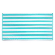 Martha Stewart Cabana 카바나 럭셔리 스파 및 호텔 품질 100% 터키산 면 2피스 비치 타월 세트 450 GSM 101.6 x 182.9cm(40 72인치), 100 % Turkish Cotton Beach Tow, Aqua Blue