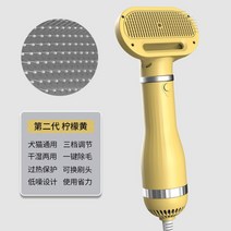 펫 브러쉬 드라이기 애완 동물 털말리기 털빗기 일체형 솔 3단계 온도 냉온열 드라이룸, 【2세대】레몬 옐로우