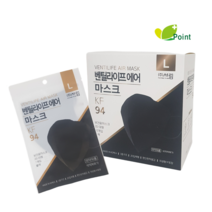 벤틸라이프 KF94 새부리 2D 마스크 블랙 (대형), 블랙 (50매)