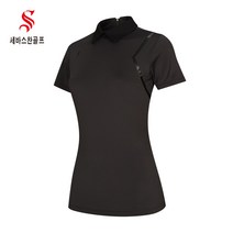세바스찬골프 여성 펀칭 원단 믹스 반팔 티셔츠 2215