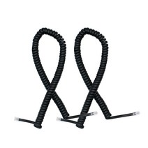 Swingers RJ9 Telephone Cord 2 Pack 4P4C Phone Cord Landline 8Ft Uncoiled/1.4Ft Coiled Landline Tele