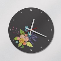 기타 바보사랑[꾸밈]cb179-파랑새와꽃_인테리어벽시계, 옵션선택:본품