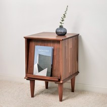 센트 플랩도어 원목 협탁 / 국내생산 매거진 랙 플랩도어 수납장 / 전면책장 침대협탁 미니수납장