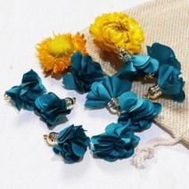 기타 플라워타슬 고리(청푸른)3cm 100개*1봉
