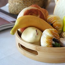 [iswas] [HEIM] 내츄럴우드 원형 쟁반 1P - 대, 상세 설명 참조