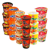 소컵라면 세트 (진라면 매운맛 3p + 참깨라면 3p + 신라면 3p + 안성탕면 3p + 삼양라면 3p + 불닭볶음면3p), 1세트