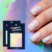 네일스케치 접착 유리조각 필름 - 홀로그램, 1개, 색상:기본