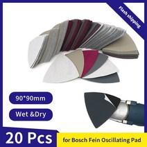 90mm 삼각형 디테일 사포 60-10000 그릿 후크 및 루프 샌딩 디스크 3.5 인치 목공 진동 멀티 공구 20 개, 2000