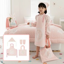 [성묘준비물] 유치원준비물 방수 유아앞치마세트(어린이앞치마+두건+팔토시+가방)