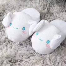 검빅스 겨울 따뜻한 귀가움직이는 실내 토끼 슬리퍼