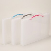 소호리빙 투명 플라스틱 손잡이 화일케이스 A4 45mm 대형, 1개, 그레이