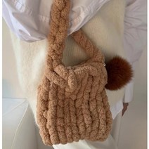 마켓메이트 자이언트얀 니트 가방 폼폼이 키링 SET 루피망고 실 백 니팅 숄더 토트 복조리 BAG