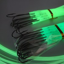 [라이트피싱] 국내 수제제작 왕미늘 일자 갈치바늘 야광줄 2m 퍼머현상 제로 갈치낚시채비, 베이지