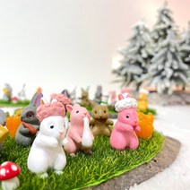 한소픈 잔디밭 토끼들 떡방아 달나라 토끼 장식 소품 DIY 만들기 계묘년선물 검은토끼의해, 대