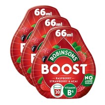 로빈슨 부스트 라즈베리 딸기 앤 아사이 주스 영국 Robinsons Boost Raspberry Strawberry n Acai Juice 66ml 3팩 음료