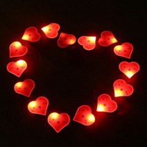 1300K LED 플래시라이트 뱃지 하트 25개한팩, 단품