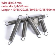 인장스프링 10pcs 와이어 0.5mm 외경 4mm5mm6mm 후크 연장 길이가 있는, 4mm, 35mm