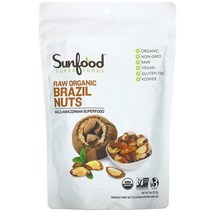 Sunfood 무가공 유기농 브라질넛 227g(8oz), 브러쉬 12종