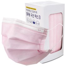 케이프리 국산 마스크 멜트블로운 MB필터 3중구조 일회용 소형 핑크 컬러 50매, 1박스