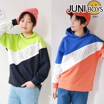 [주니보이즈] 굿럭배색후드 티셔츠