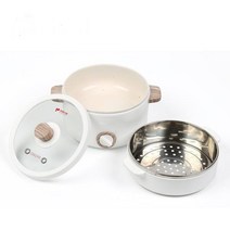 키친아트 네오 세라믹 멀티쿠커1.5L(찜기)-화이트, 멀티쿠커 찜냄비1.5L