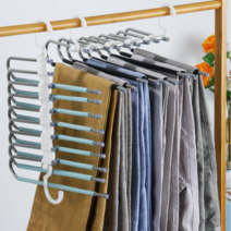 접이식 바지걸이 5/9단 다기능 옷걸이, 9타, 블랙