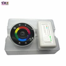 DC12V-DC24V LED 터치 라운드 RGB 컨트롤러 18A 7 키 RF 원격 5050 3528 2835 스트립 조명 테이프, [01] Black, 01 Black