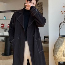 가바바 남성 트렌치코트 스티치 포인트 오버핏 롱 가을 코트 G64264