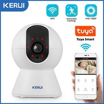KERUI 1080P 3MP Tuya 스마트 미니 와이파이 IP 카메라 실내 무선 보안 홈 CCTV 감시 2MP 자동 추적 야간 투시경, 3MP With 128GB Card, 미국, AU 플러그