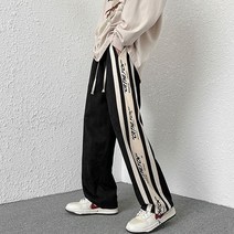사이드 라인 레터링 와이드 스트링 벨벳 팬츠 MP1945