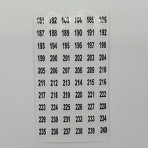 투명 원형 181-240 번호 넘버링스티커