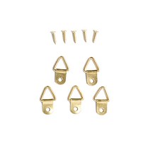 [셀프벨] 액자용 고리+나사 세트 모음, 8mm 액자 삼각고리 - 골드, 5개입