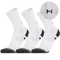 언더아머 스포츠양말 UA performance Tech 크루 삭스 3P 1세트 화이트+블랙 로고, 상세설명참조, MD