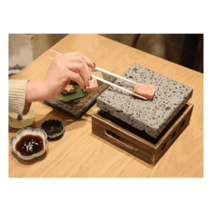 돌판 고기 구이 규카츠 화로 화로대 개인 미니돌판, 화산석 화로  15cm 사각 석판