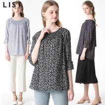 리스트 (리스트)백 리본 플로럴 오프숄더 블라우스 TWWBLI60080 NC