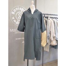보니스팍스 등판 아트웍 프린트 후드 롱 원피스 BA32OP020