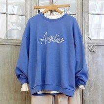 이힝 앙잴리카 레터링 루즈핏 긴팔 맨투맨