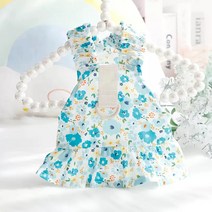 유키고고 반려동물 플라워 나시 스커트, 블루