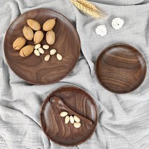 우드 원형접시 다과 브런치 그릇 3size, 나무 원형접시 20cm