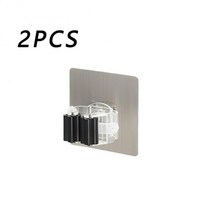 [황학] 1/2/4pcs 걸레 빗자루 홀더 접착제 다목적 후크 벽 마운트 걸레 주최자 브러시 빗자루 걸이 걸이 주방 강한 후크, 블랙 2개