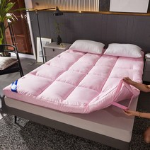 호텔침구 구스이불 거위털침구 침구세트 구스토퍼 쿠션 침대 가정용 오리털토퍼 호텔토퍼, 100x200cm, 호텔 쿠션/핑크 10cm 두께
