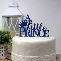 All About Details A Little Prince Cake Topper １pc 1st Birthday Welcome Baby boy Party Decor Gli, 1