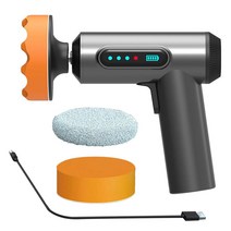 차량광택기 자동차 폴리셔 4000mAh 충전식 전기 무선 휴대용 왁싱 유리 스크래치 수리 폴리싱 도구, 01 Black