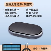 자동차 공기 청정기 냄새 제거 음이온 아로마 차량용 휴대용 정화기, 초박형솔라+충전업그레이드XingyaoBlack