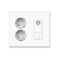 틸인스 Ti1 통합수구 콘센트 2구+CATV 1방/2방+RJ45 (8P) 1구 국산 아크릴타입, CATV1방