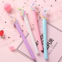 LED 유니콘 라이트 볼펜 사무용 펜 수능 용품 학생 캐릭터 학습용품 문구용품 사무 오피스용품 필기도구, 1개, 보라